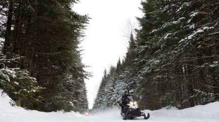 Snowmobiling a short distance from Old Quebec