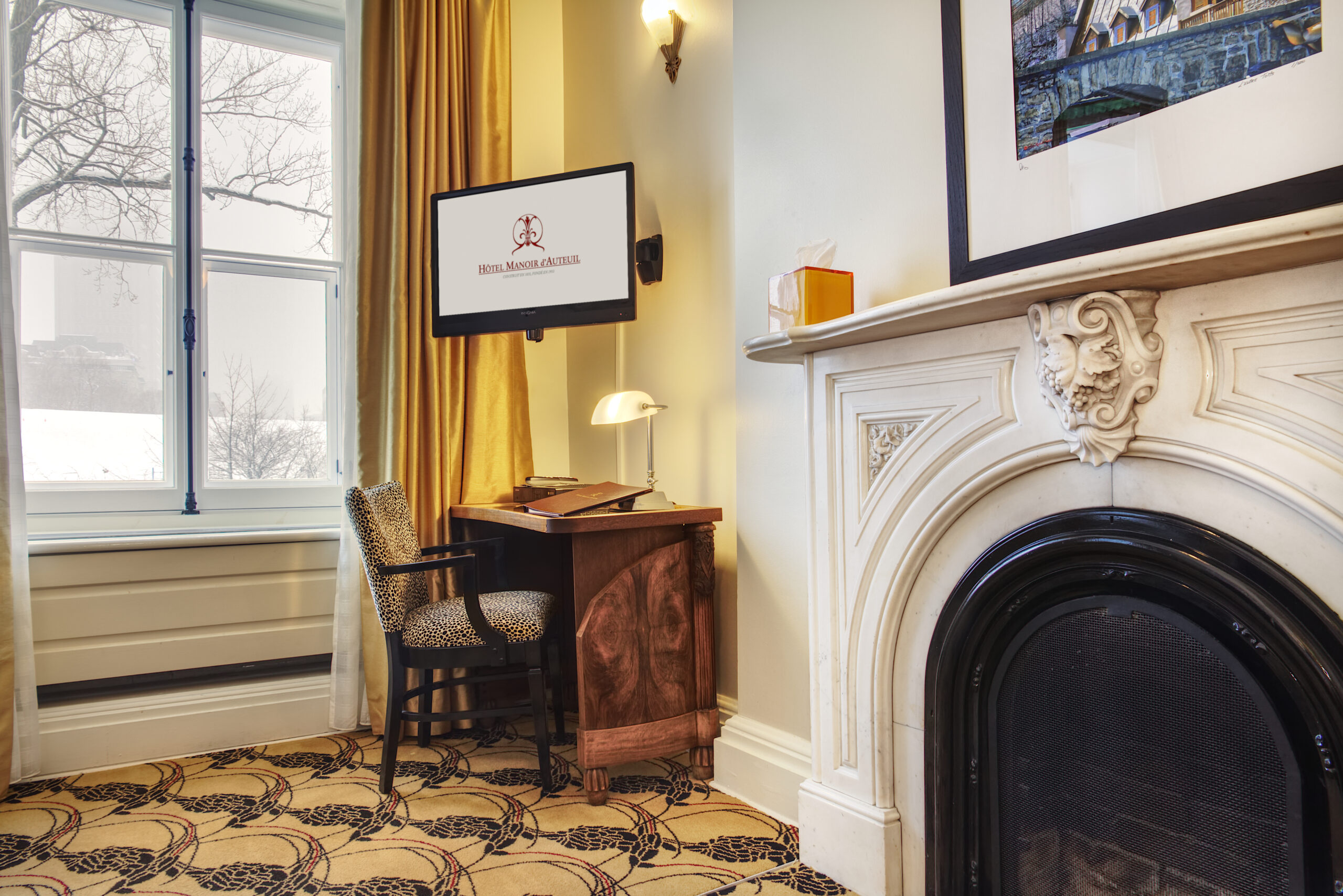 Espace de travail au Manoir D'Auteuil, hôtel près du Centre des Congrès de Québec